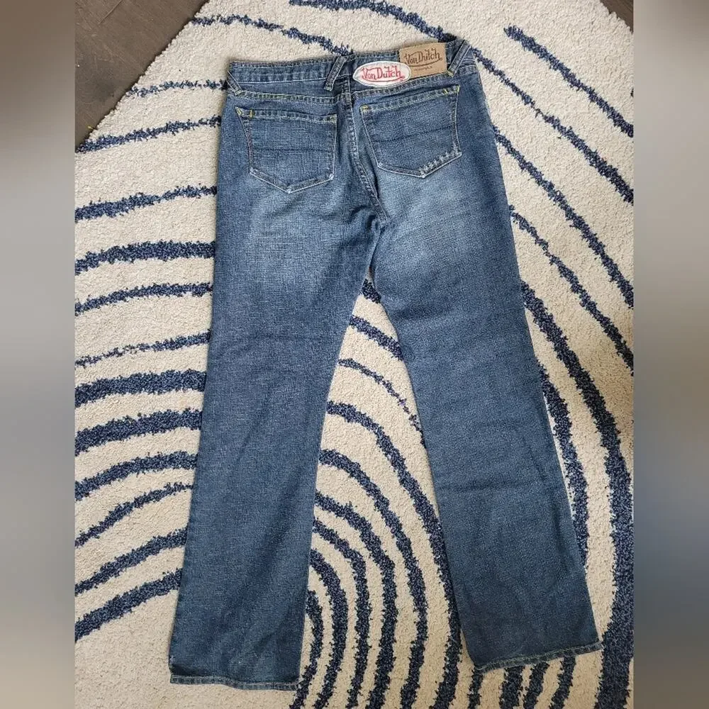 Von Dutch Women's Bootcut Jeans - Faded Blue Wash - Picture 2 of 9